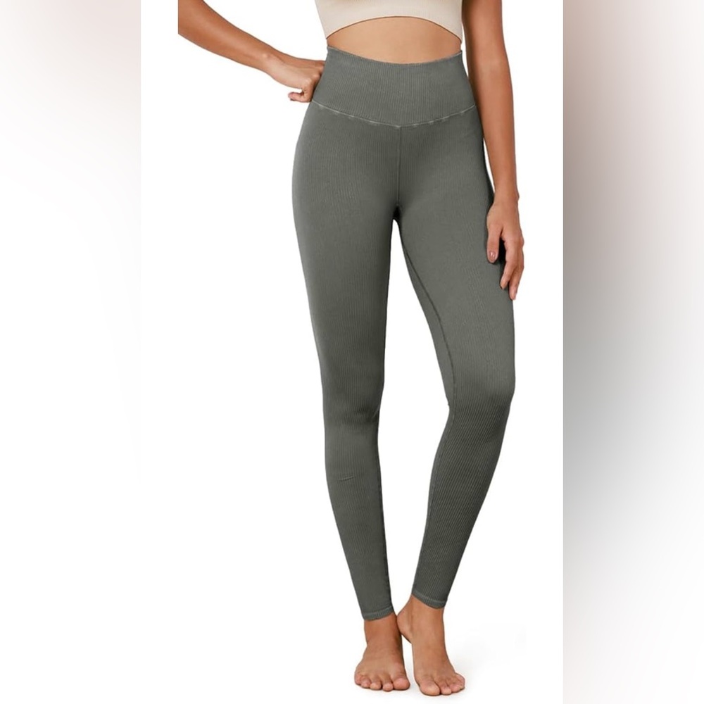 ODODOS XS-S Charcoal Seamless Leggings, High Waisted Tummy Control